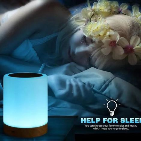 Lampe de chevet rechargeable USB à intensité variable et commande tactile, veilleuse RGB, adaptée au salon, à la chambre, au bureau et à une utilisation en extérieur, blanche. (1/5)