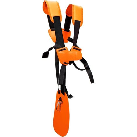 4119 710 9001 Unkrauttrimmer-Tragegurt - Doppelschultergurt mit robustem Nylon-Trimmergurt, für STHIL FS KM-Serien-Trimmer (orange) (1/5)