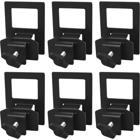 Lot de 6 Arrêts de Matelas Antidérapants Réglables - Stabilisateurs de Matelas Universels en Métal pour Cadre de Lit & Sommier à Lattes - Fixation sans Perçage, Noir (1/5)
