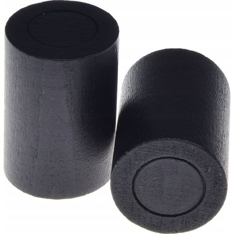 Embouts de tringle à rideaux en bois Ø20, lot de 2, cylindre noir (1/5)