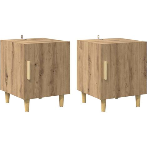 Bedside Cabinet Wall-mounted 2 pcs Artisan Oak 40 x 40 x 50 cm vidaXL (1/5)