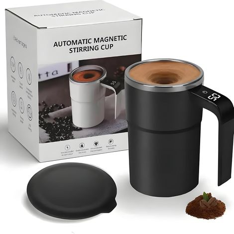 Mug rechargeable magnétique pour café lait et boissons (Noir) (1/5)