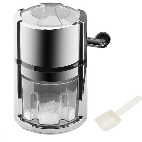 Trituradora de hielo manual de acero inoxidable - Trituradora de hielo portátil con pala para hielo - Trituradora de hielo para batidos y cócteles - Mantiene el hielo fresco (1/5)