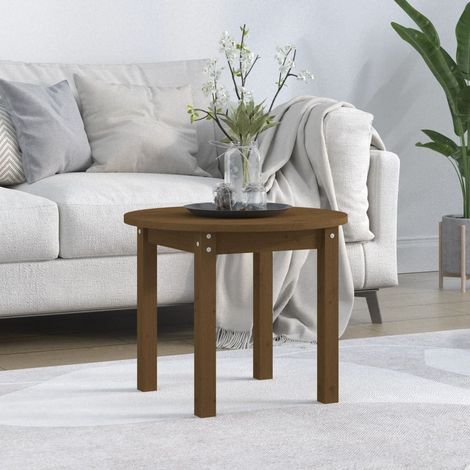 vidaXL Tavolino da Salotto Ambra Ø 55x45 cm in Legno Massello di Pino (1/5)