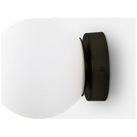 Barcelona Led – Applique murale en verre sphérique noir – Aluminium et verre – Ø 150mm – 40W – IP20 pour intérieur – Compatible E27 G45 (1/5)