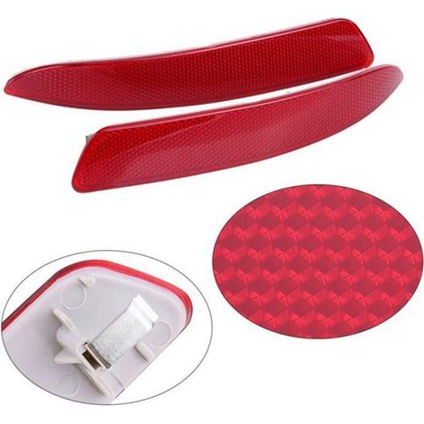 Réflecteur Pare-Chocs Arrière - 21 x 3,5 cm - ABS + PC - Rouge - Pour BMW E70 X5 2007-2013 - 1 Paire (1/4)