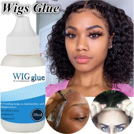 Colle à perruque 38ml, adhésif frontal pour extension capillaire, fixation extra-forte pour lace wig, colle résistante pour pose de perruque (1/5)