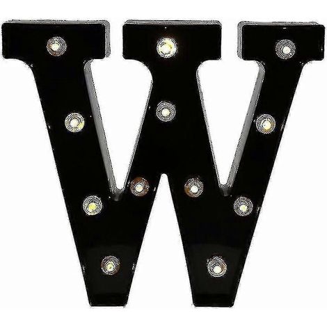 Lettres lumineuses LED décoratives noires de 26 lettres de l'alphabet, design innovant, pour mariages et fêtes. Couleur : blanc. (1/3)