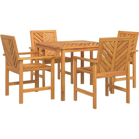 Maison Exclusive - Garten Essgruppe 5 pcs Braun Massivholz Akazie