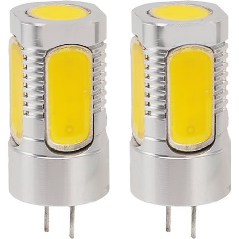 Ampoule LED COB GY6.35 3W 12V Blanc Chaud 3000K Corps Aluminium Lot de 2 (1/5)