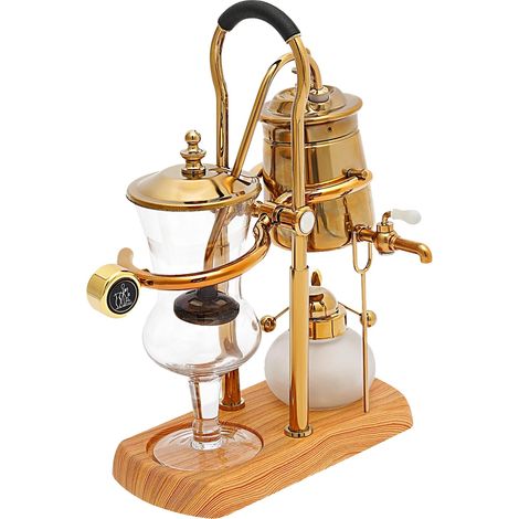 Cafetière à siphon, Design élégant, Double fonctionnalité, Or (1/2)