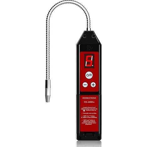 Détecteur de fuite réfrigérant halogène WJL-6000Pro – Sensibilité jusqu'à 3 g/an – Pointe flexible 20 cm – Écran LCD avec alarmes (1/5)