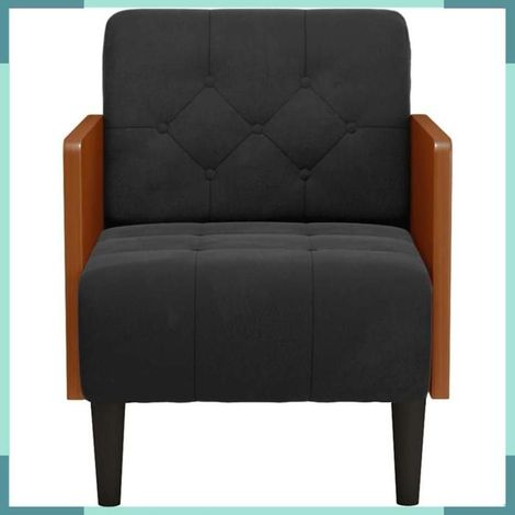4100597 Fauteuil avec accoudoirs noir 55 cm velours (1/5)