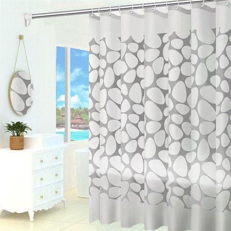 200 x 200 cm Duschvorhänge, Vorhang für Badezimmer, dicke wasserdichte Stoffvorhänge, wasserdichter und schimmelresistenter Badvorhang aus Stoff (Kopfsteinpflaster) (1/4)