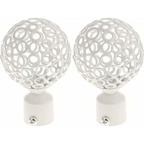 2pcs Embout Tringle à Rideaux 28mm Blanc, Paire Embout De Tringle à Rideau Draperie Rail PôLe TêTe Pour DéCoration Tringle à Rideau (1/5)
