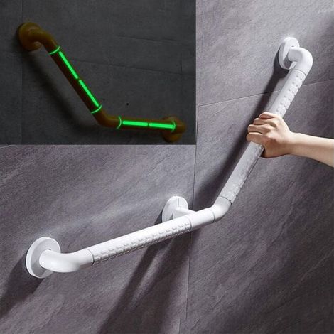 135° Barre D'appui Douche pour Baignoires Acier Inoxydable PVC Barre de Maintien pour Handicapés et Les Personnes âgées WC 45 45cm (1/5)