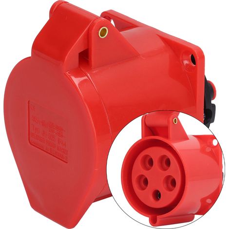 2er-Set Industriesteckdosen IP44 wasserdicht, 5-polig, verdeckt, 32 A, 220–380 V, 240–415 V (1/5)