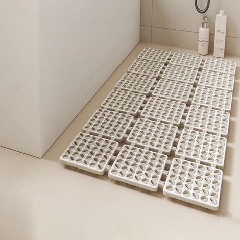 Tapis de douche antidérapant - 60x60 cm - kaki - à ventouses et séchage rapide - le sol de la douche et le fond de la piscine (1/5)
