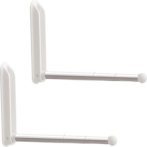 Support Mural Pliable Pour Cintres - Rétractable Sans Perçage - Pour Chambre Salle De Bain Cuisine - 2 Pièces