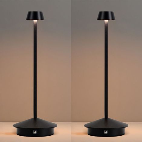 Lampade da tavolo a LED senza fili dimmerabili 2 pezzi, 3 colori chiari, lampada da scrivania ricaricabile, per ristoranti, bar, camera da letto (1/5)