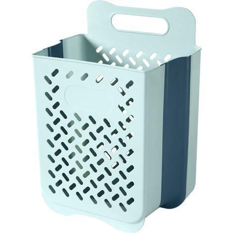 Panier de rangement mural portable pour salle de bain, panier à linge sale, rangement gain de place, accessoires ménagers (1/5)