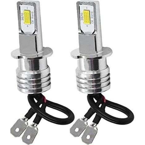 Kit De 2 Ampoules LED H3 Anti-Brouillard Blanc Froid 6000K Haute Luminosité (1/4)