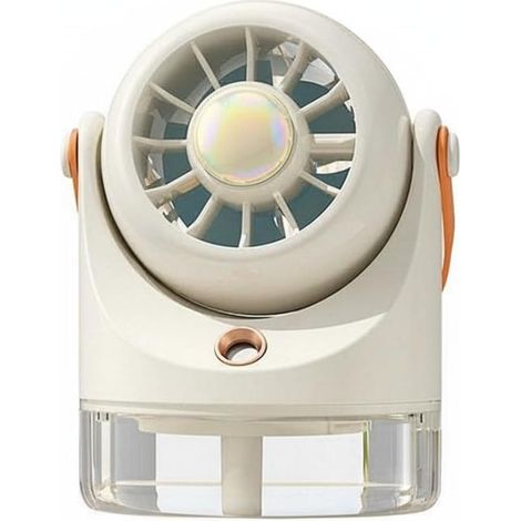 Mini ventilateur de table très silencieux USB - Mini climatiseur mobile avec batterie - Petit ventilateur à piles -Blanc (1/4)