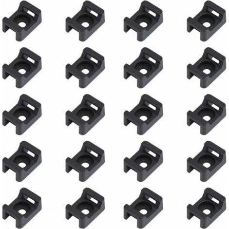 150PCS Attache de câble noir supports 23mmx16mm de type selle support de base de câble (1/4)