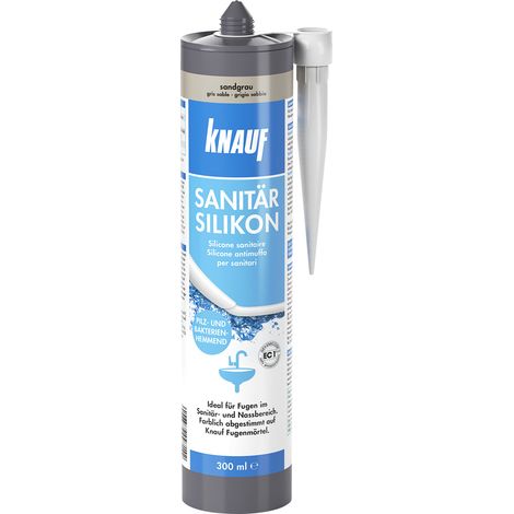 Knauf Sanitär-Silikon sandgrau 300 ml Silikon Sanitär Bad Dusche Dichtstoff (1/3)