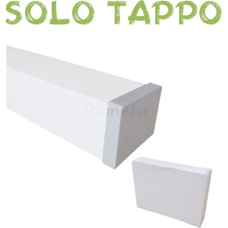 Sistema componibile Canalina per cavi elettrica 80x60 mm in plastica passacavi bianco coprifili a parete Tappo di chiusura (1/2)