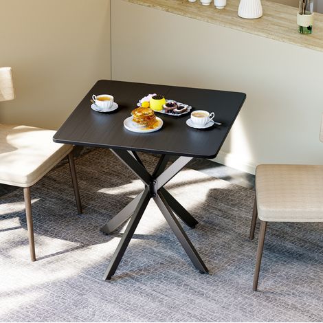 Mesa centro cuadrada de hierro y aglomerado 80x80x75 cm OKMYHOME (1/5)