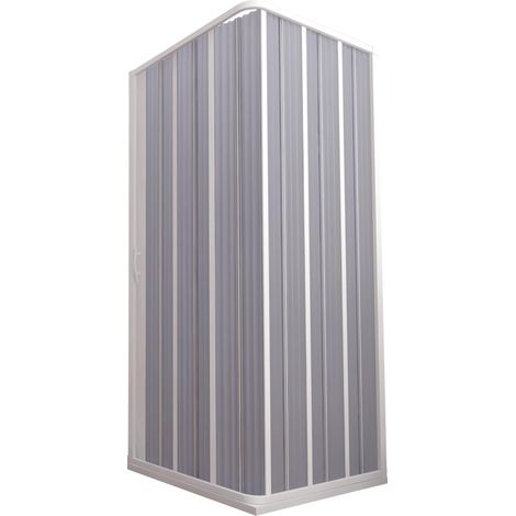 Box Doccia Angolare 80x120 cm 1 Anta a Soffietto in PVC Apertura Laterale H185 cm Dorini Bianco (1/4)