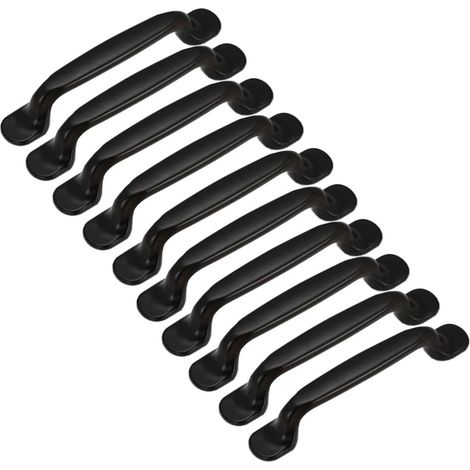 Noires Cuisine Poignée Poignées de Meuble Placard Tiroir Avec 2 Vis Taille 12 pcs (1/4)