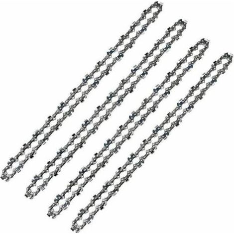 Chane de trononneuse 52 Maillons, Pas de 3/8" LP, Jauge 050" (1,3mm) Faible Rebond (Low-Kickback), Lot de 4 Chanes de Trononneuse 52 Entraineurs pour Guide-Chane de 14" (35 cm) (1/4)