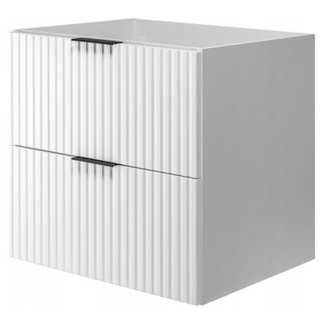 Rodan Waschbeckenunterschrank 60 cm, Weiß Matt, 46 x 60 x 57 cm, 2 Schubladen mit Soft-Close, feuchtraumgeeignet, Badmöbel Unterschrank