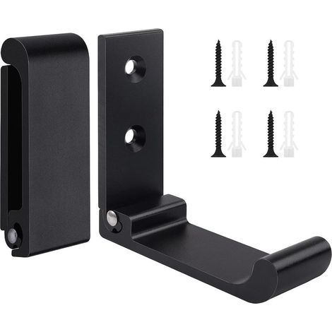Sollbry 2er-Set Klapphaken – 90°-Klapphaken für die Wand – Aluminium – Tragkraft: 15 kg – Schwarz – Für Küche, Bad, Wand (1/5)