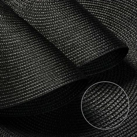 Table à manger Lot de 6 Sets de Table Tressés Ronds Noirs pour Tables à Manger Sets de Table Tissés Lavables Antidérapants 38cm - (1/4)