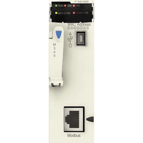 Modulo processore M340 - Max 512 I/O digitali + 128 analogici - Modbus - BMXP341000