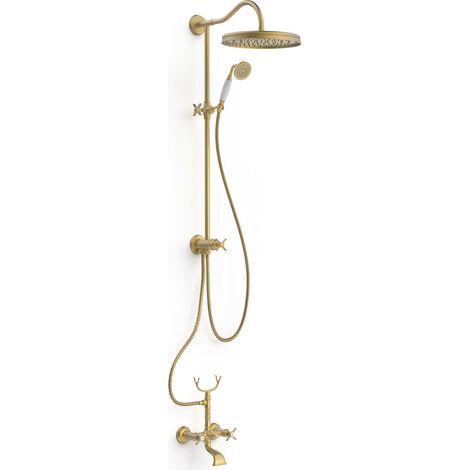CONJUNTO DE GRIFO BIMANDO MURAL DE 3 VÍAS PARA BAÑERA Y DUCHA