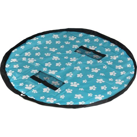 151 cm Sac de Rangement Jouet, Étanche Tapis de Jeu, Doubles Couches Tissu Oxford, Organisateur Rapide pour Block Jouets, Bébé Enfants Épais Tapis de Jouet, KXD4006 Bleu avec Empreinte