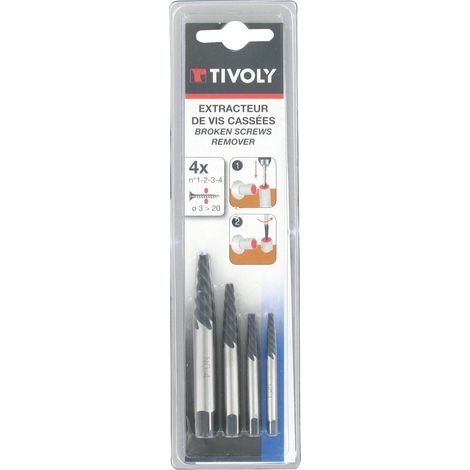 TIVOLY 11111021234 Stehbolzenausdreher-Satz, Durchmesser 2,2 bis 4,7 mm TIVOLY