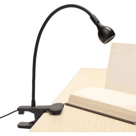 Lampe À Pince - LED Réglable - Rechargeable USB - Flexible - Pour Bureau Livre Chevet - 300 mm - Noir ×1