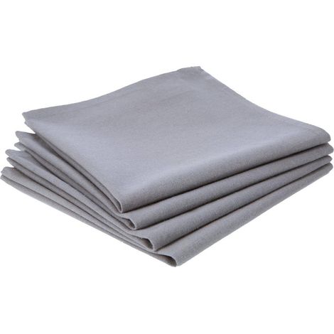 Confezione da 4 tovaglioli di cotone grigio 40x40 cm (1/5)