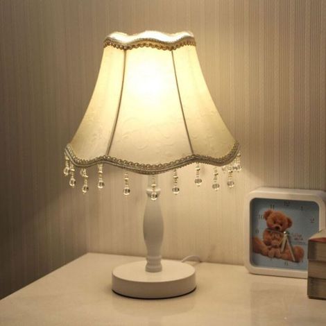 Lampe de chevet LED à économie d'énergie, décoration de chambre à coucher, personnalité chaleureuse, abat-jour blanc, lumière jaune 5 W