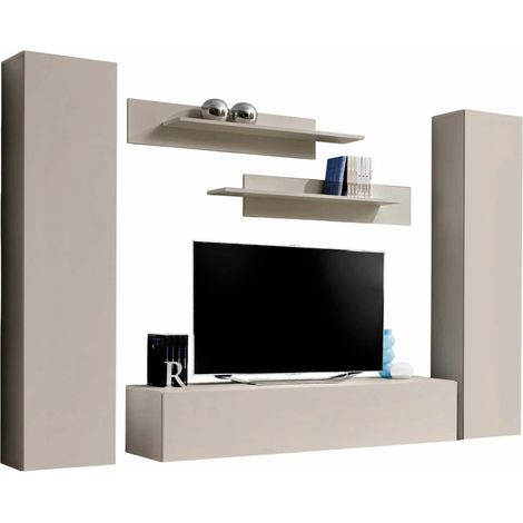 Ensemble Meuble TV Mural "Fly A1" 260cm Beige Gris (1/2)