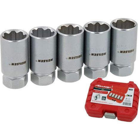Neilsen 5pcs Wheel Locking Nut Key Remover Socket Set Tesla X S 3 Sockets (1/2)