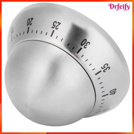 Minuterie de cuisine - - Cercle mécanique - Acier inoxydable - 60 min - Sans piles (1/5)