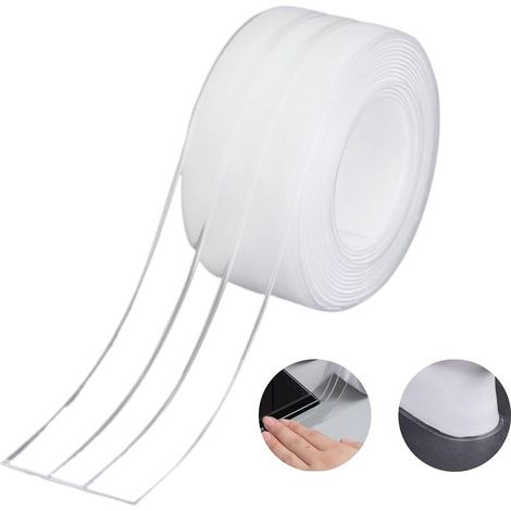 Double-fold sealing strip 38mm x 3.2m – Waterproof transparent silicone – Anti-mold for sinks and bathtubs – 1 pack (1/5)
