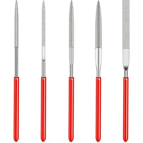 Lot de 5 mini limes diamantées pour travaux de précision sur métal, bois et impression 3D (1/5)