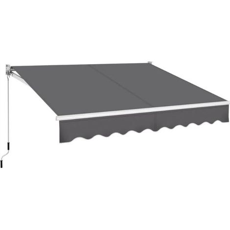 Tenda da sole a barra quadra 250x200 cm avvolgibile antracite